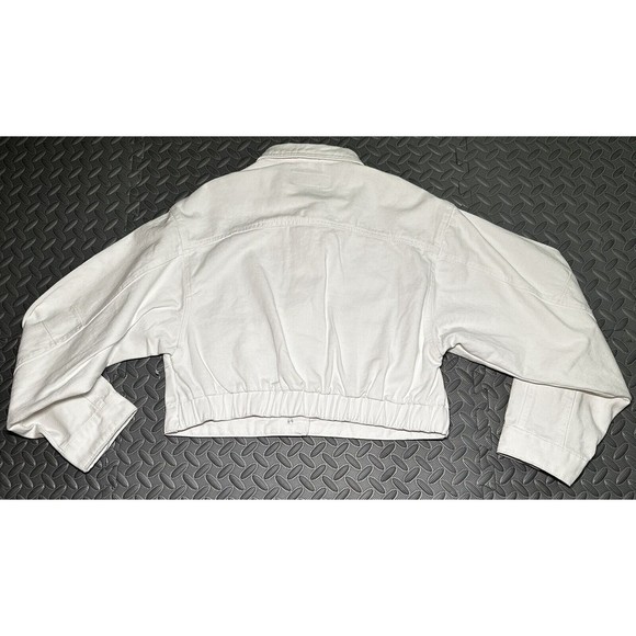 COPY - BLANKNYC Cropped Denim White women's 100% cotton oversize Jacket Size M - Picture 9 of 12